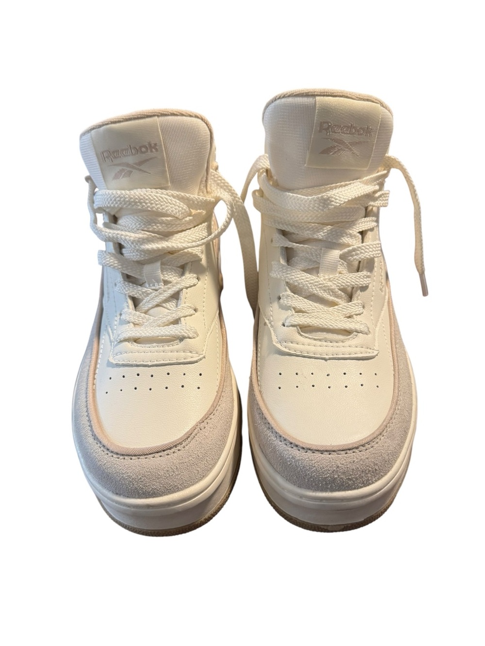 Reebok Women’s White & Cream High-Top Sneakers